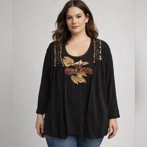 Ku de ta 2-Piece Embellished Tunic & Cardigan Set Women’s XL
